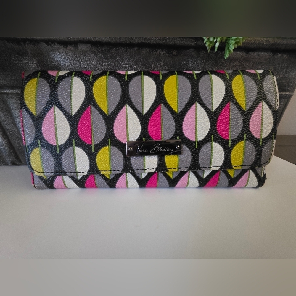 Vera Bradley Retired Large Tote &  Matching Wallet- Moon Drops Pattern - Picture 10 of 14